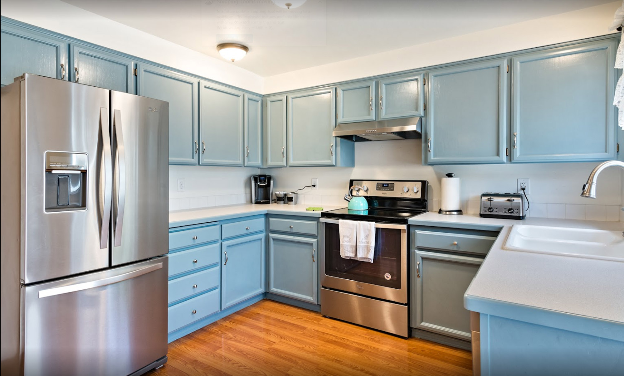 freshly painted kitchen cabinets | Done by JK paint and contractors