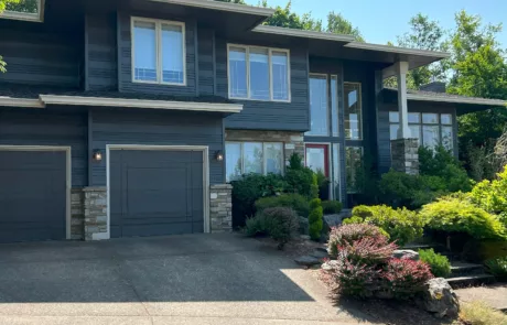 house in portland with urban brinze gray exterior house paint