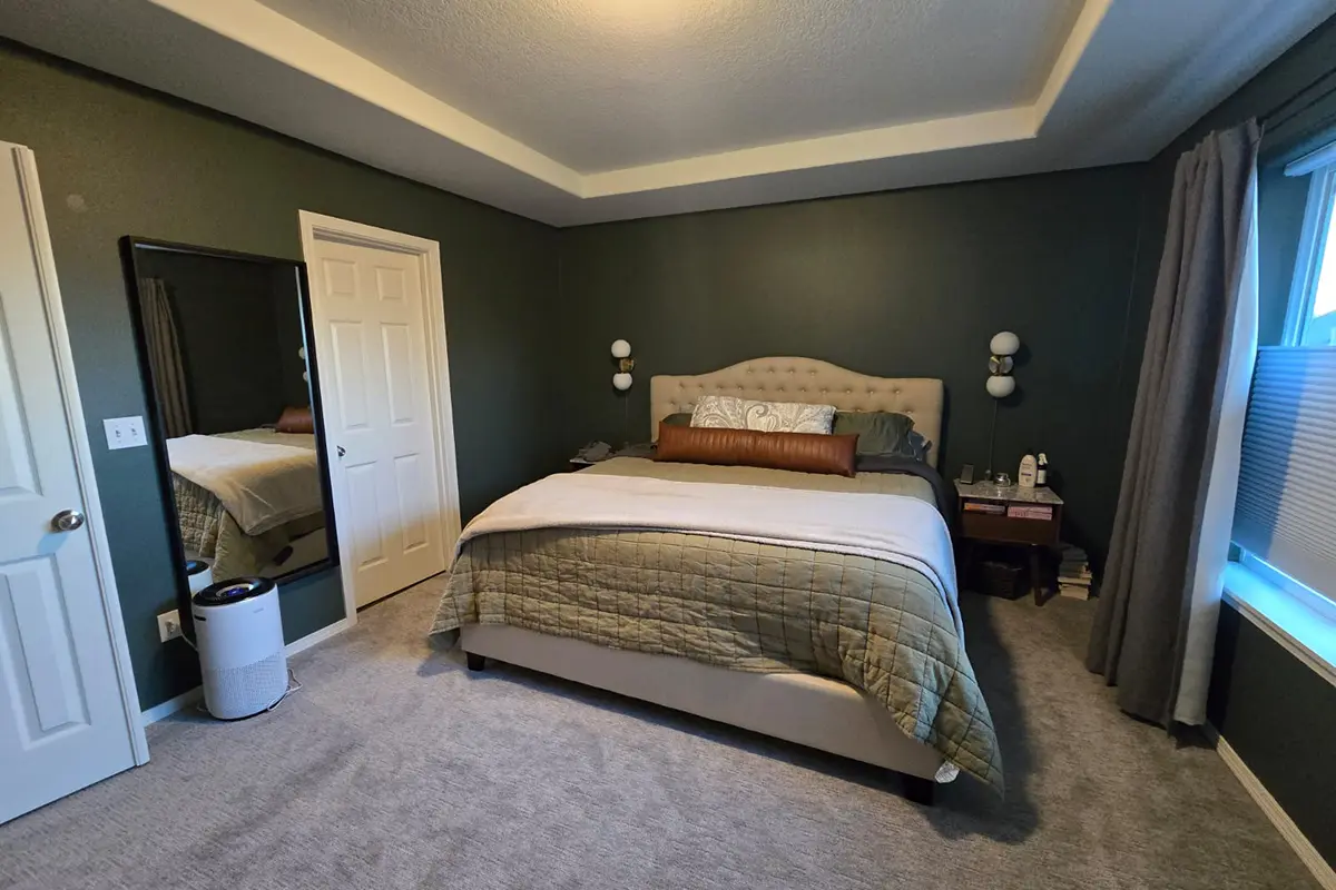 a bedroom interior paint job done by JK Paint in the portland area