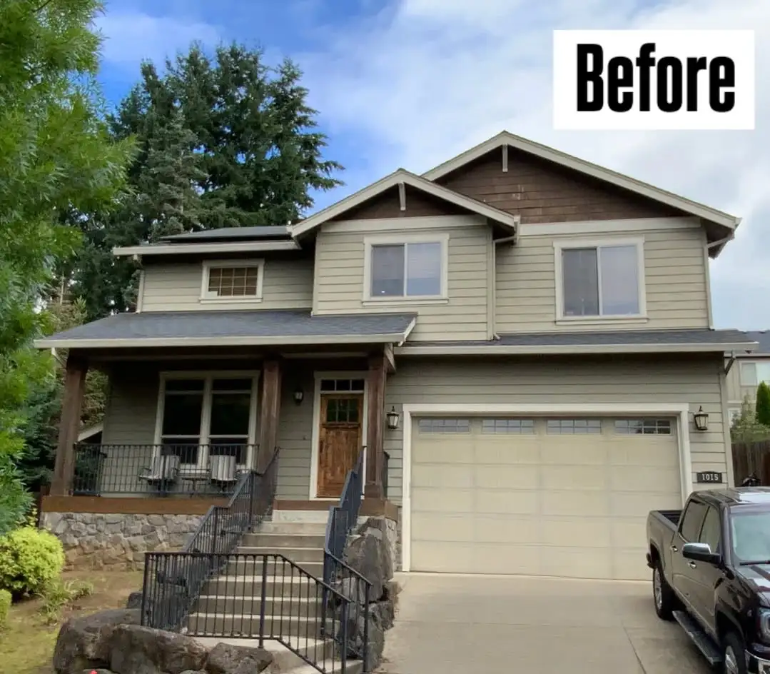 a before photo of a home in newberg before getting a paint job from JK Paint